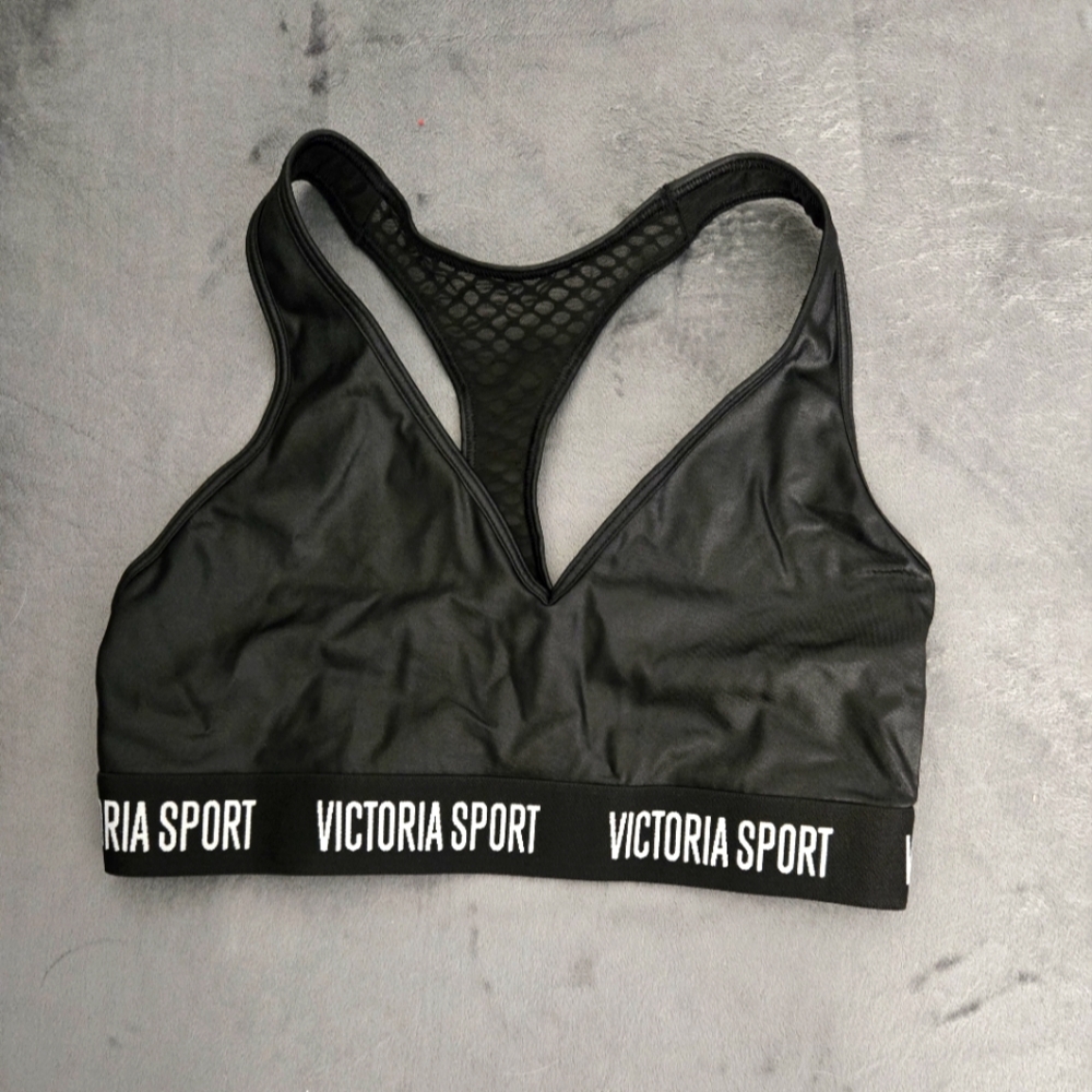 Black VS Sports Bra With Mesh Back Accent